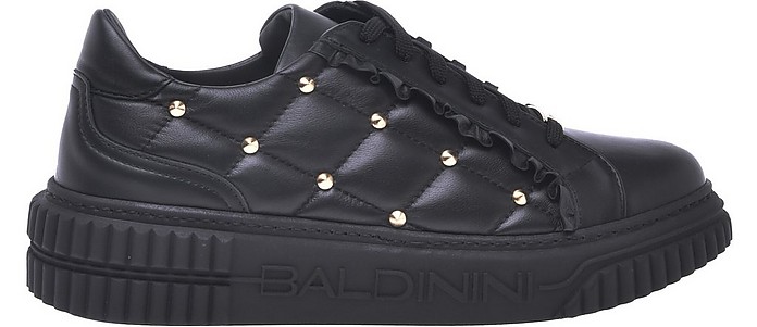 Low-top trainers in black quilted nappa - Baldinini