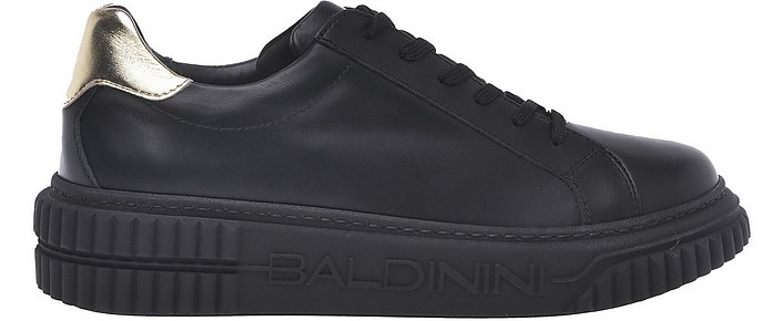Low-top trainers in black calfskin - Baldinini