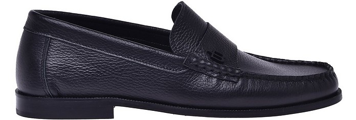 Tumbled calfskin loafers in black - Baldinini