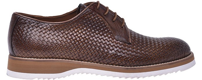 Derby shoes in leather woven calfskin - Baldinini
