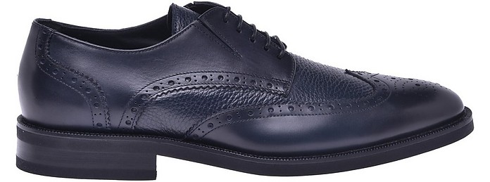 Derby shoes in navy blue calfskin - Baldinini