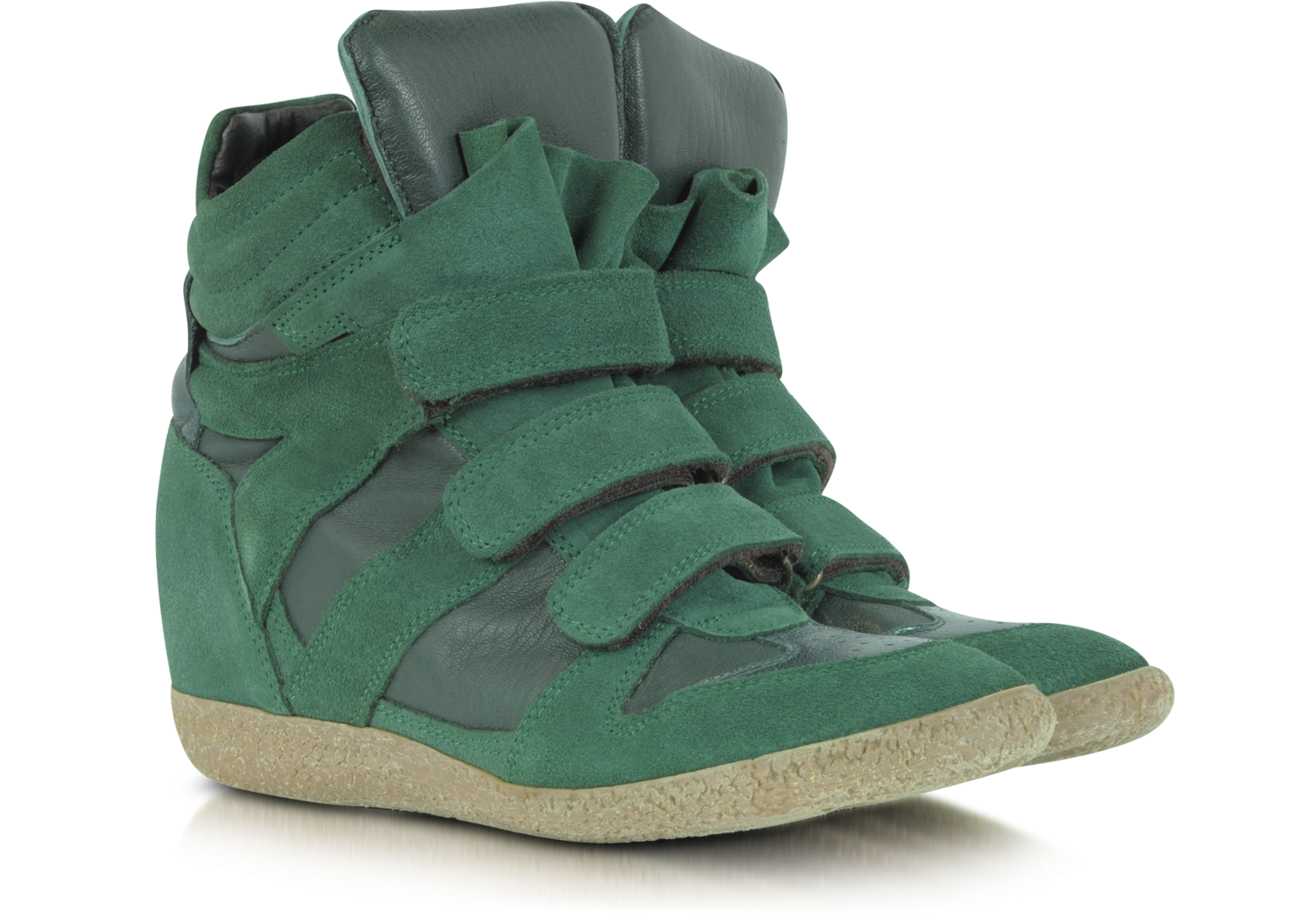 green wedge sneakers