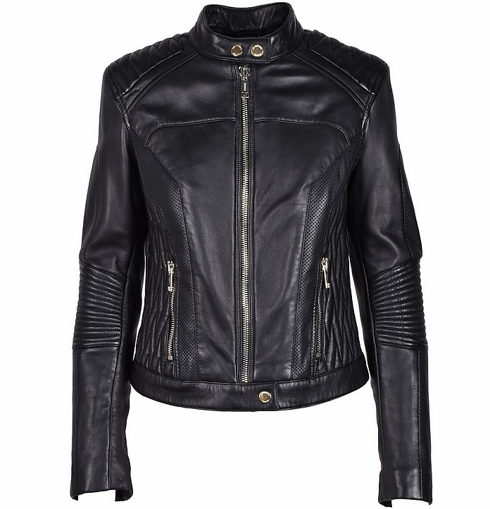 Women's Black Leather Jacket - Les Hommes