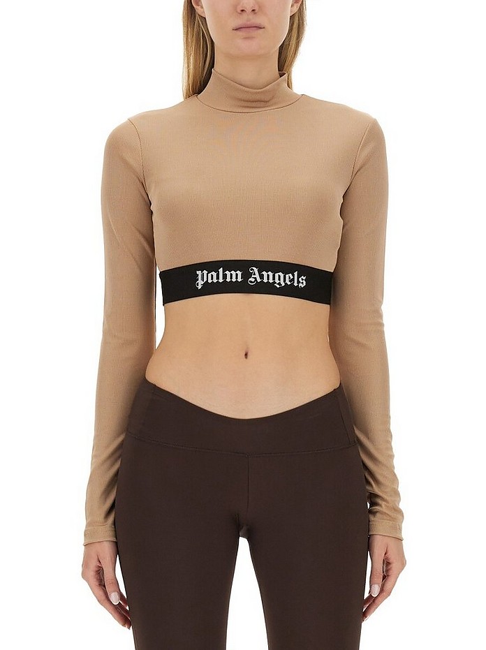 Palm Angels Cropped Top With Logo M at FORZIERI