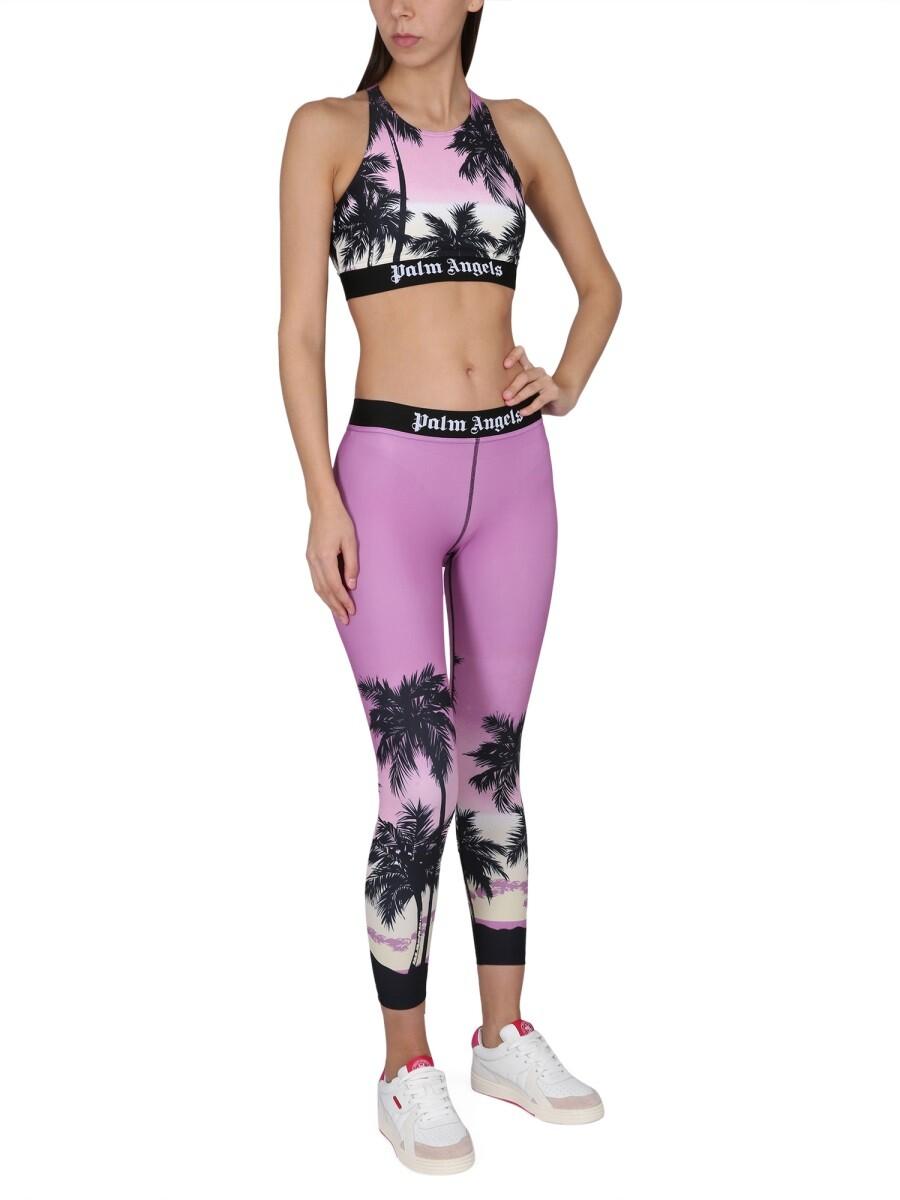 PALM ANGELS: leggings in stretch fabric - Fuchsia  Palm Angels pants  PWVG022F23FAB001 online at