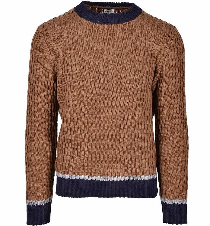 Men's Brown / Blue Sweater - Luigi Borrelli Napoli