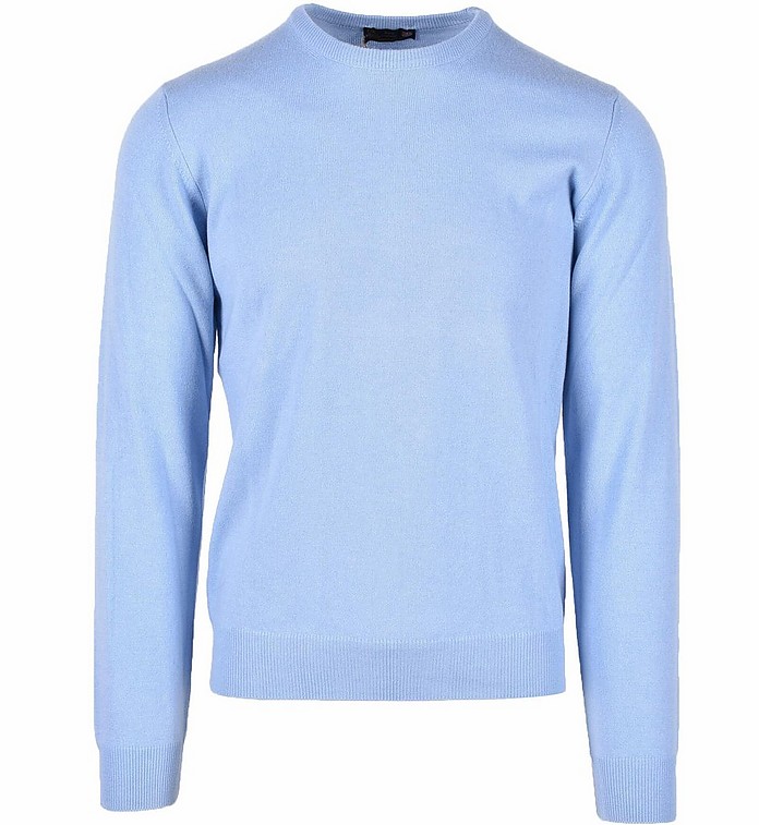 Men's Sky Blue Sweater - Luigi Borrelli Napoli