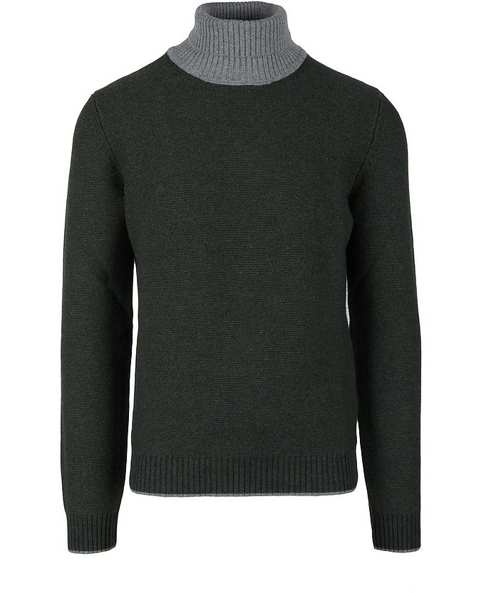 Men's Green / Gray Sweater - Luigi Borrelli Napoli