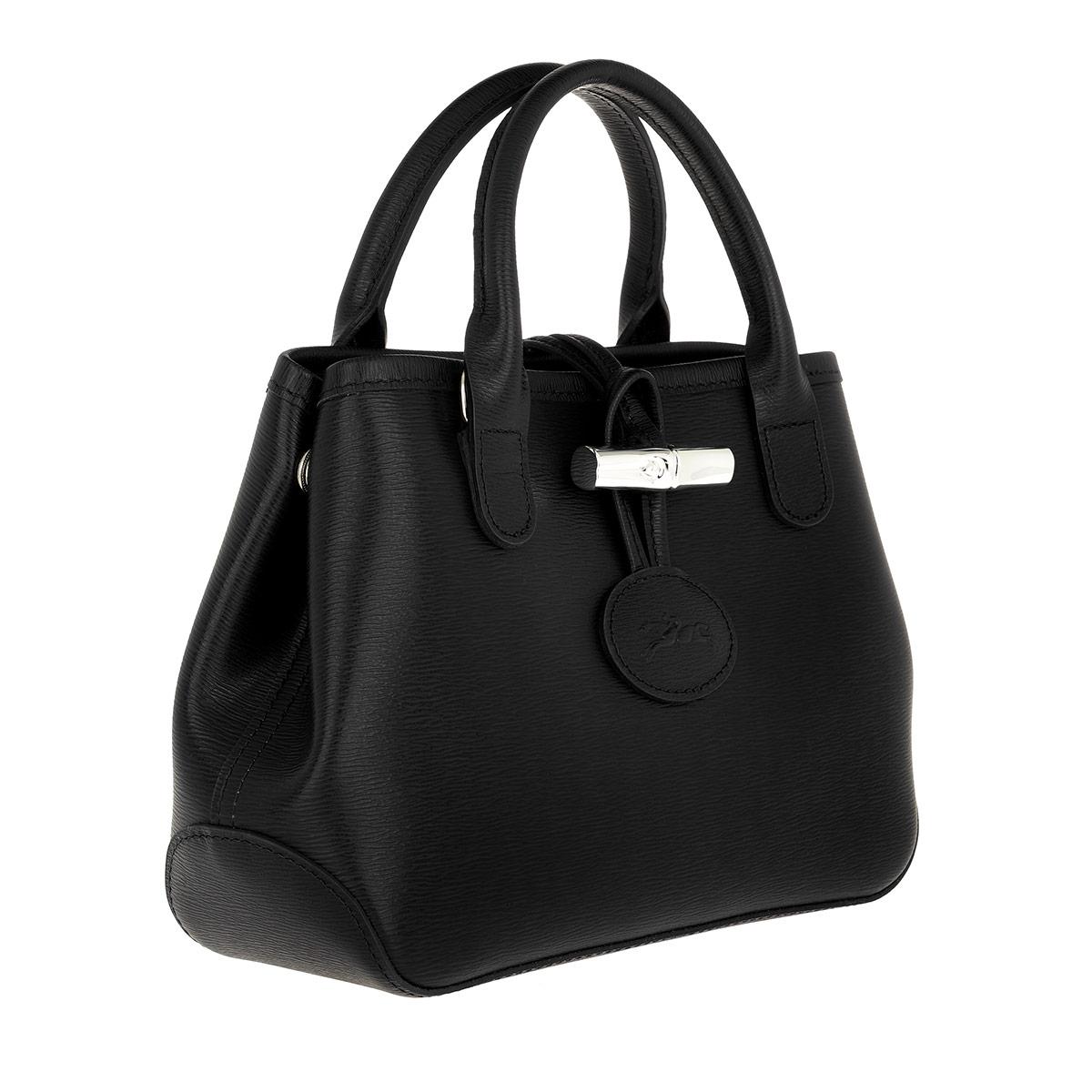 Roseau leather crossbody bag Longchamp Black in Leather - 20512442
