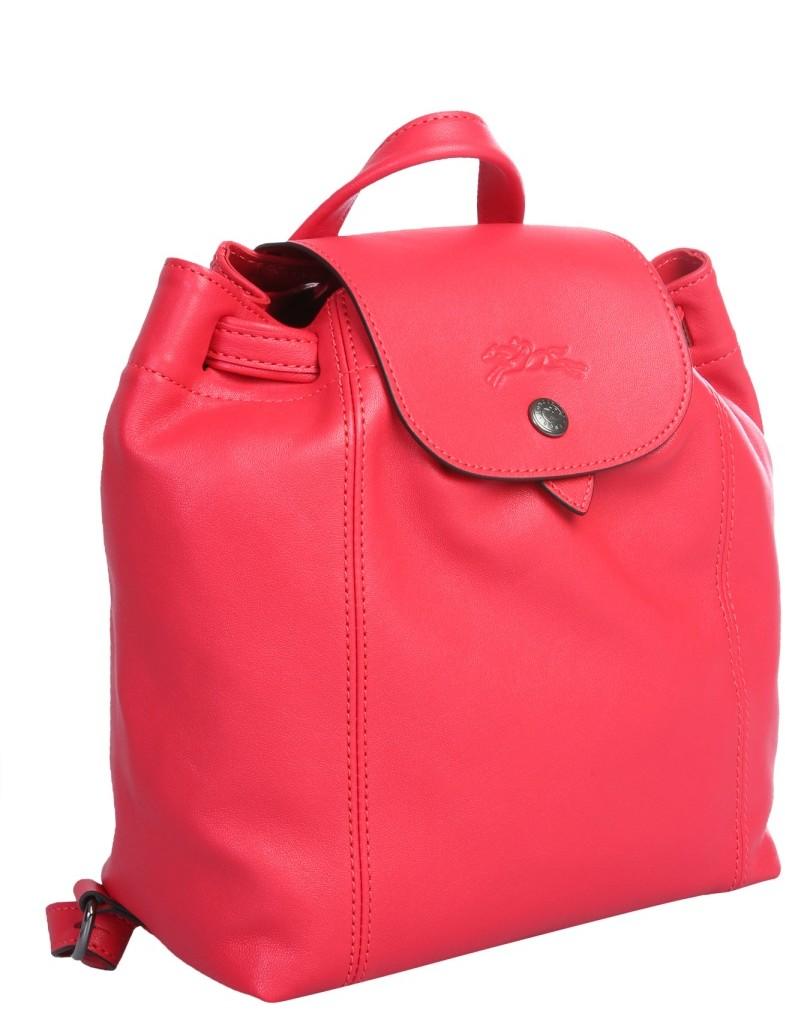 Longchamp Le Pliage Cuir Red XS Backpack at FORZIERI