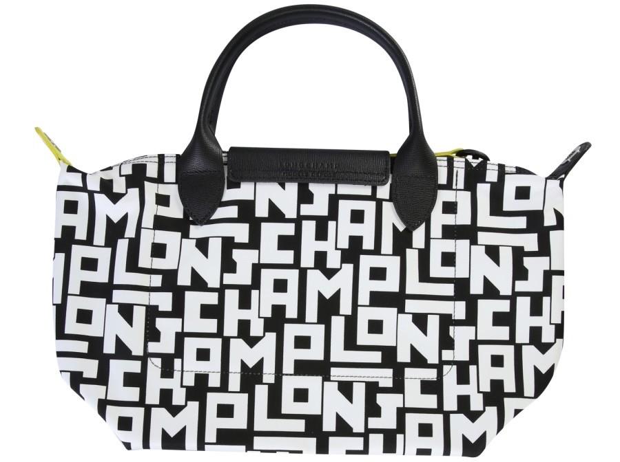 Longchamp Black/White Le Pliage Lgp Nylon Clutch Bag at FORZIERI Canada