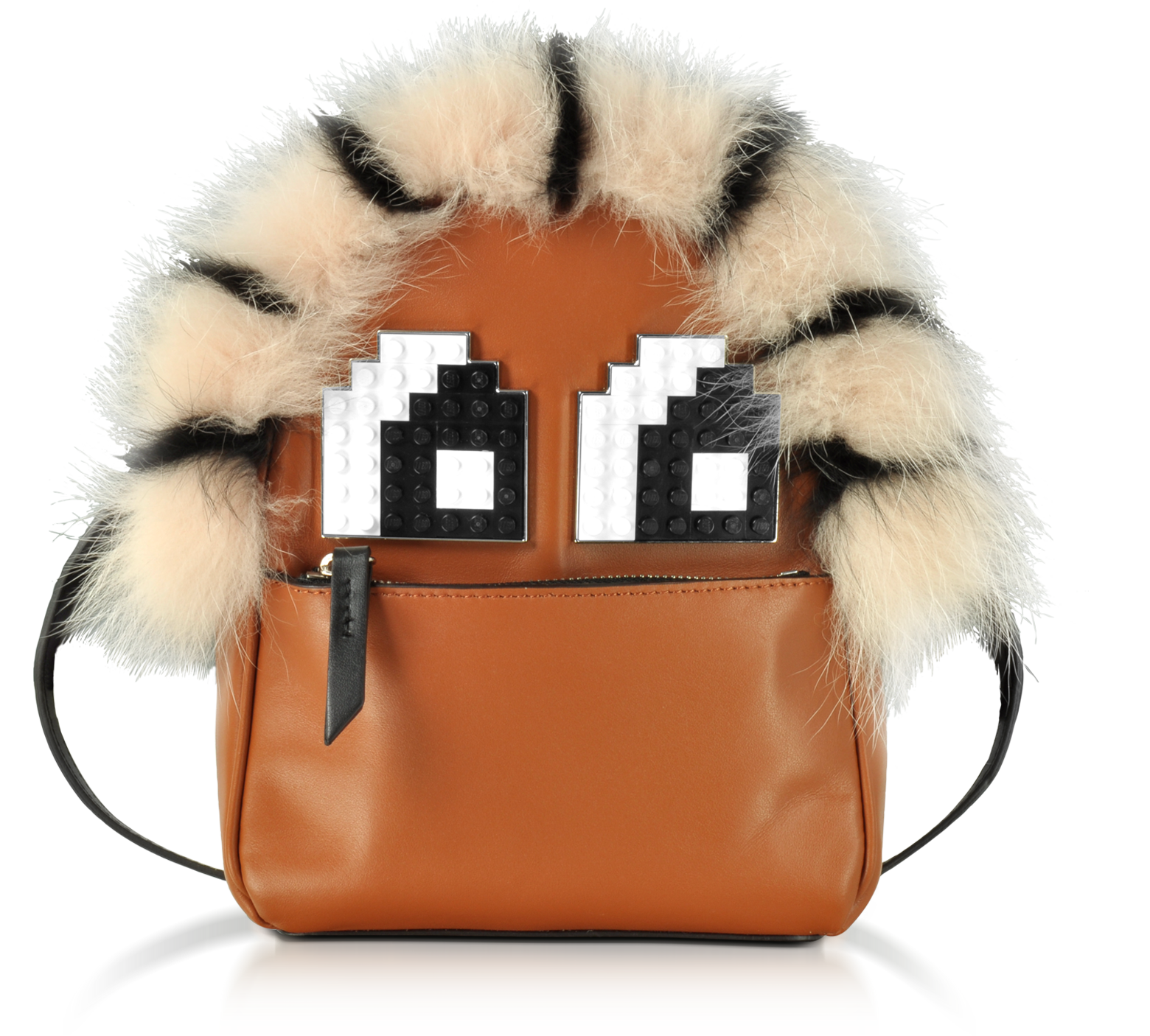 Les Petits Joueurs Brown Leather and Fur Baby Mick Napoleon Backpack at ...
