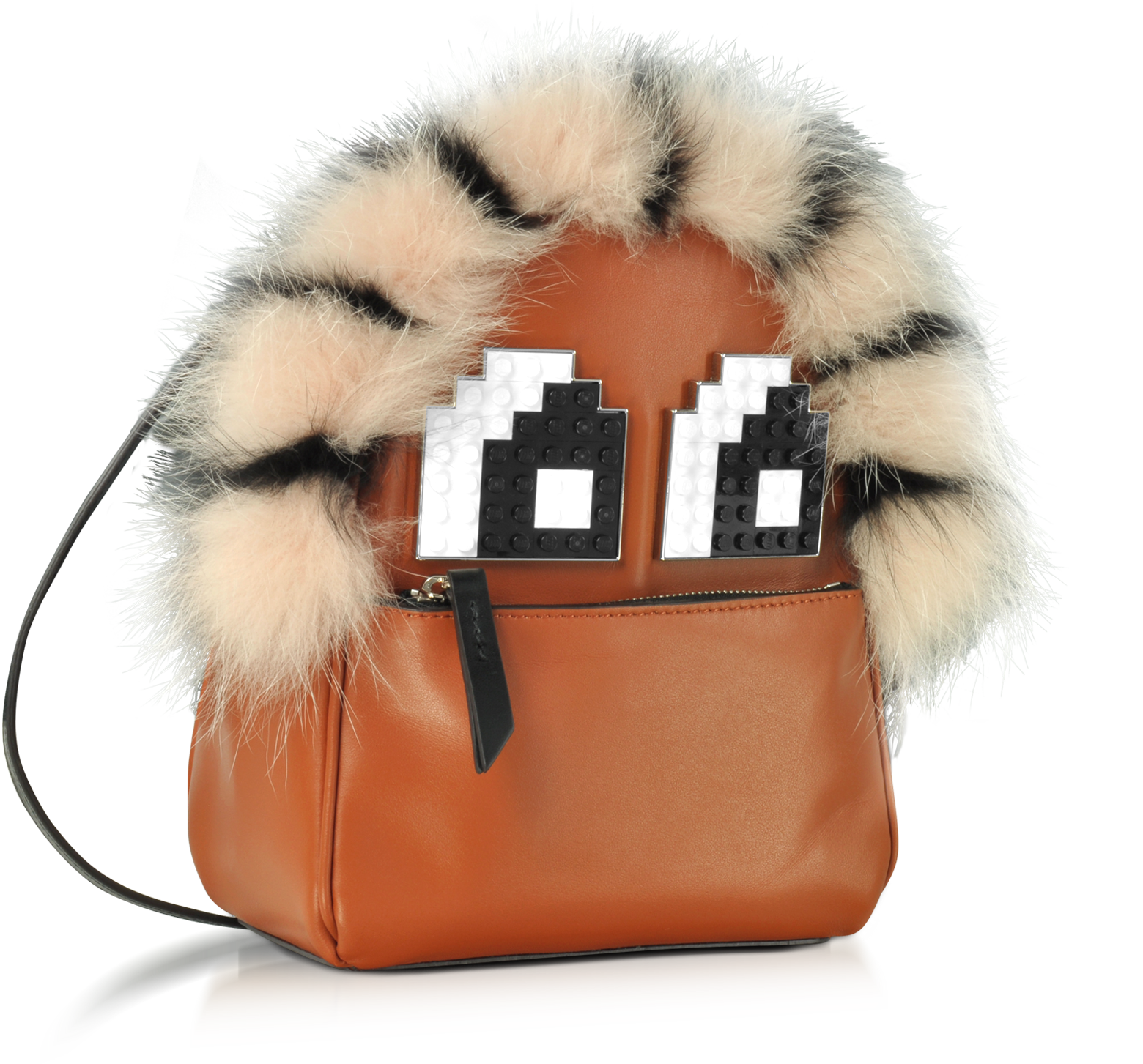 Les Petits Joueurs Brown Leather and Fur Baby Mick Napoleon Backpack at ...