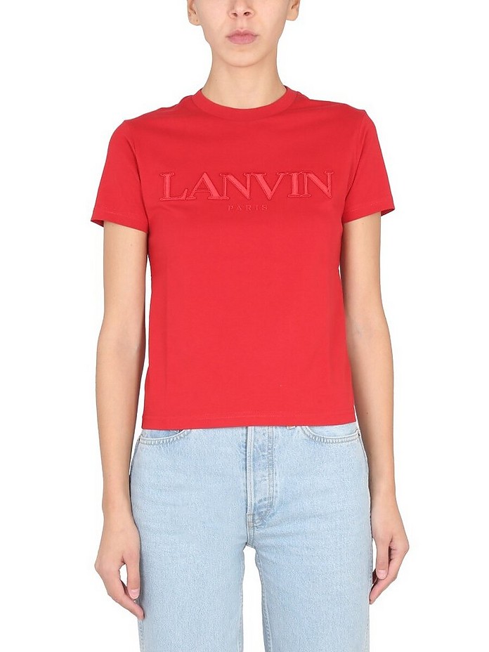 T-Shirt With Embroidered Logo - Lanvin