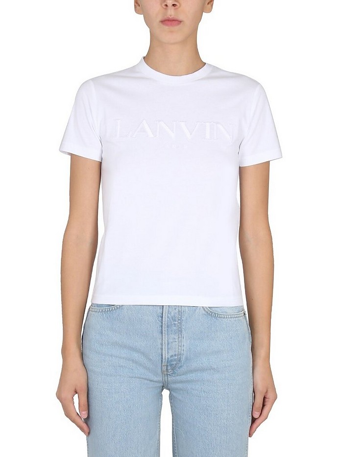 T-Shirt With Embroidered Logo - Lanvin