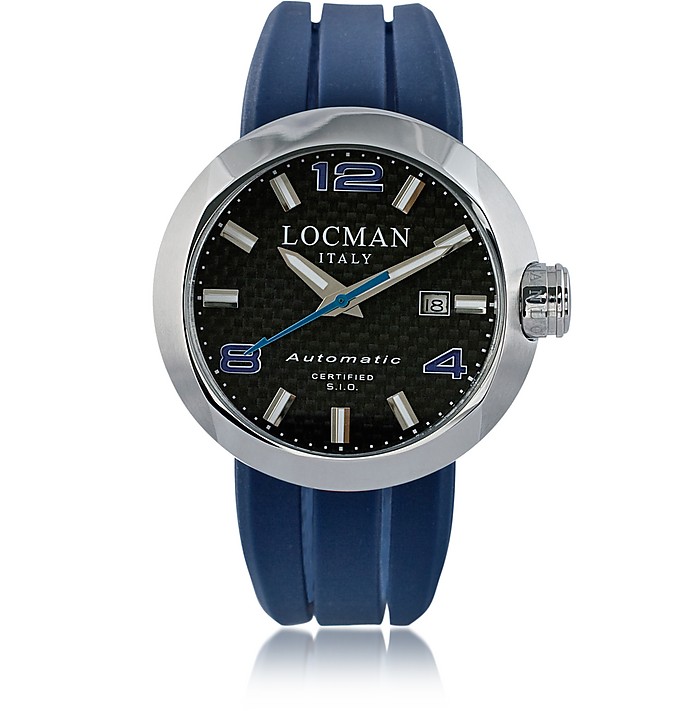 Change Stainless Steel Round Case Automatic Men's Watch w/ Silicone & Leather Straps - Locman