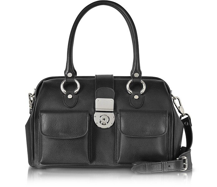 Front Pocket Calf Leather Doctor-style Handbag - L.A.P.A.