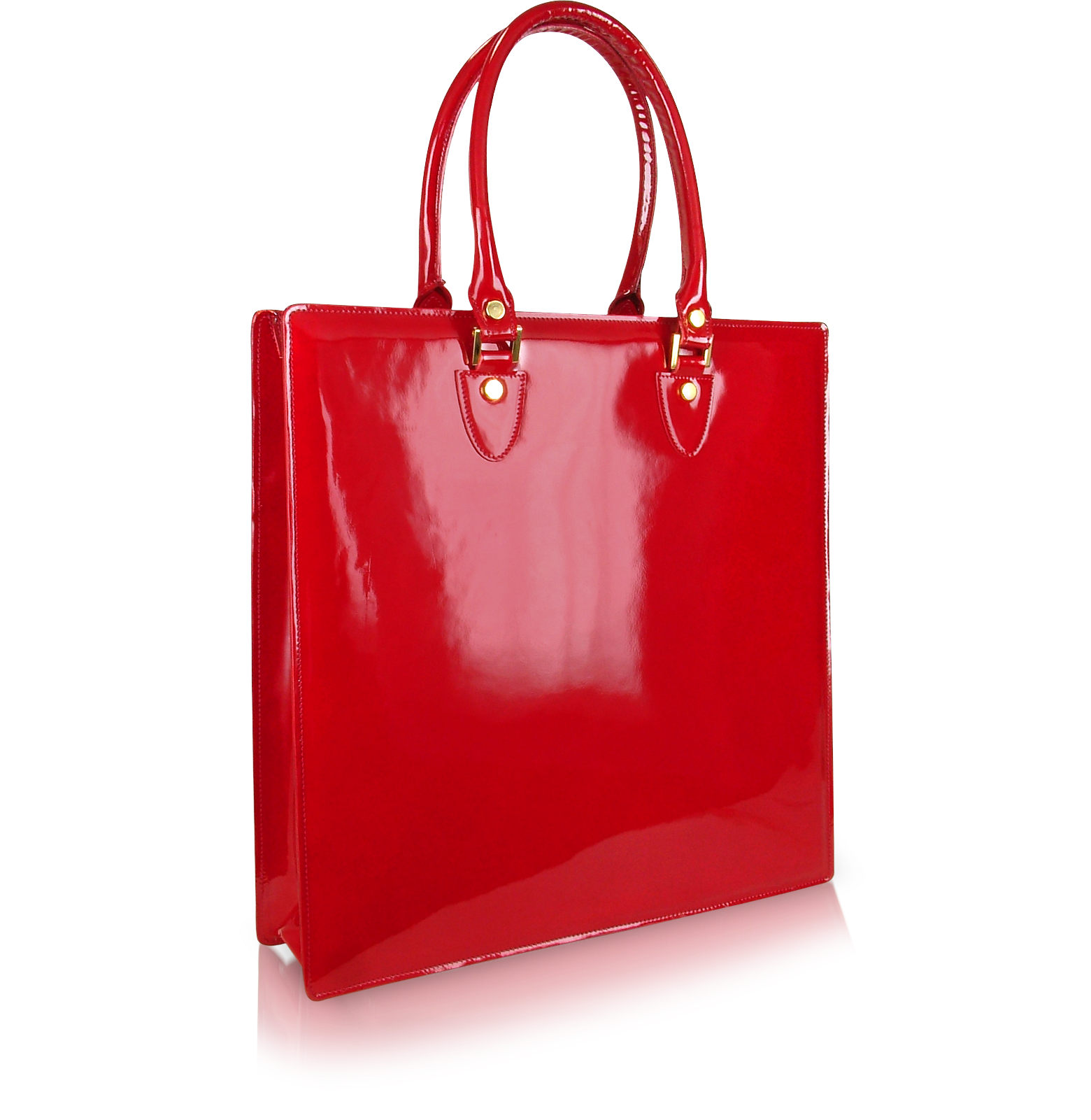 L.A.P.A. Ruby Red Patent Leather Tote at FORZIERI