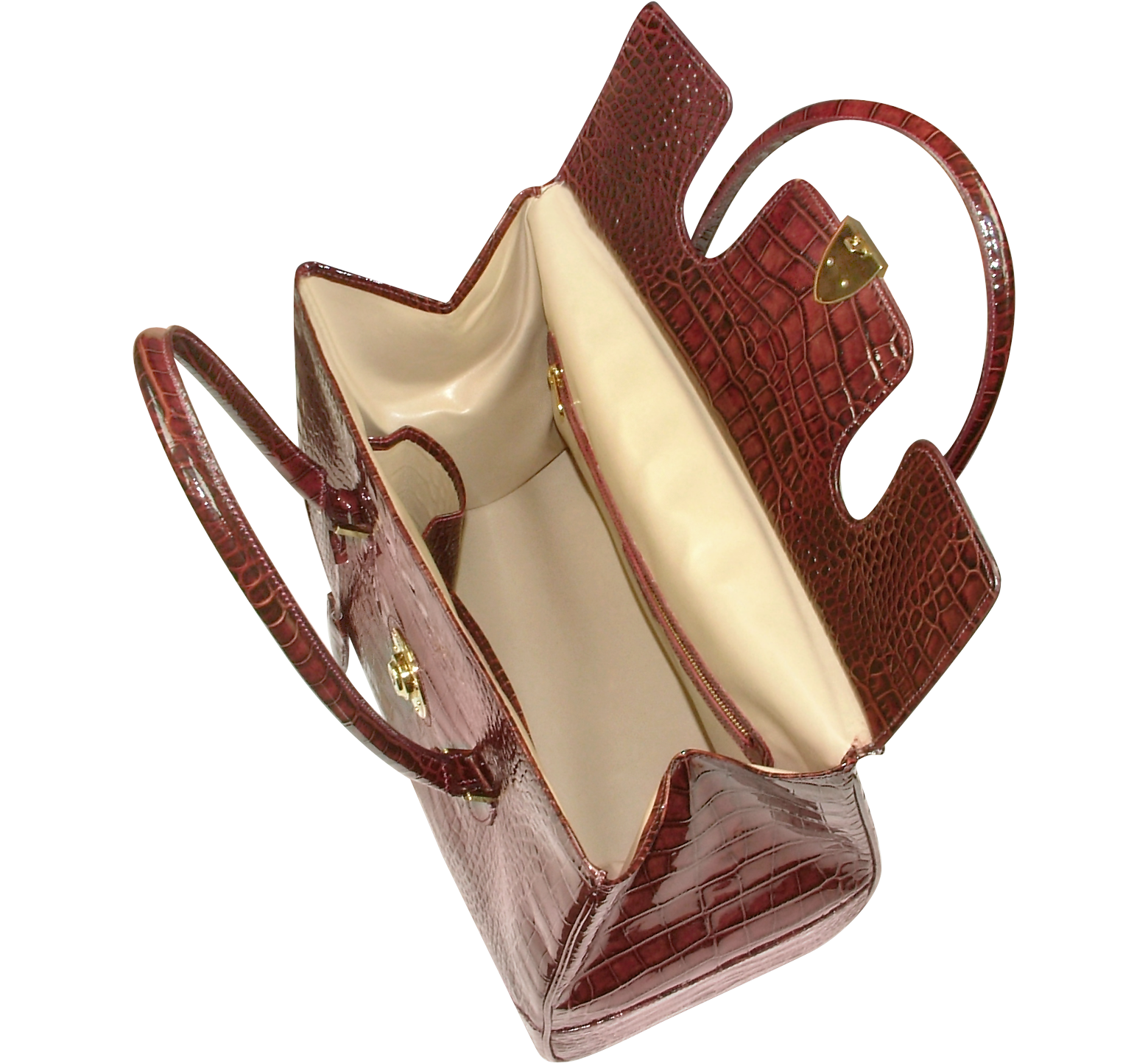 L.A.P.A. Ruby Red Patent Leather Tote Bag at FORZIERI
