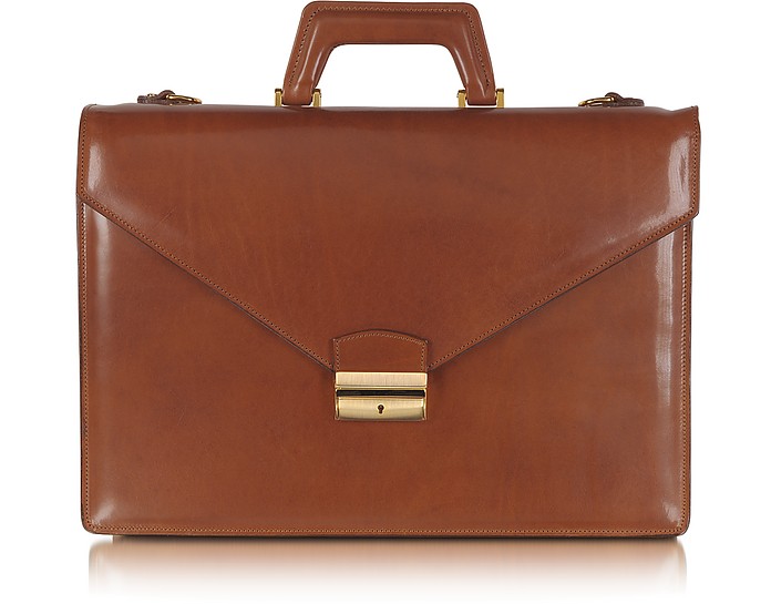 Double Gusset Leather Briefcase - L.A.P.A.