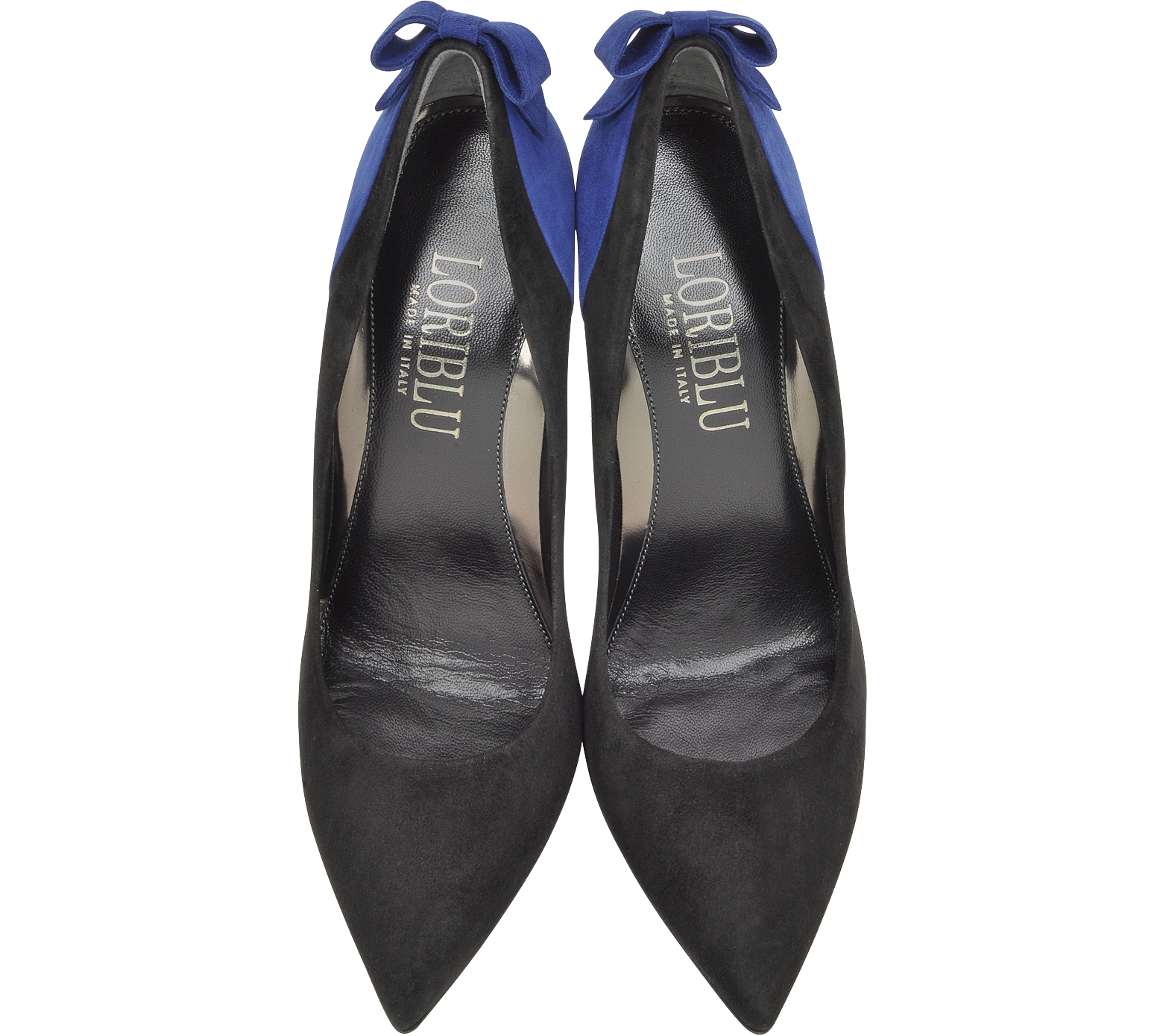 Loriblu Pointed Black and Blue Suede Pump 36 IT/EU at FORZIERI
