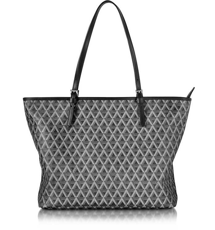 Ikon Printed Coated Canvas and Leather Tote - Lancaster Paris