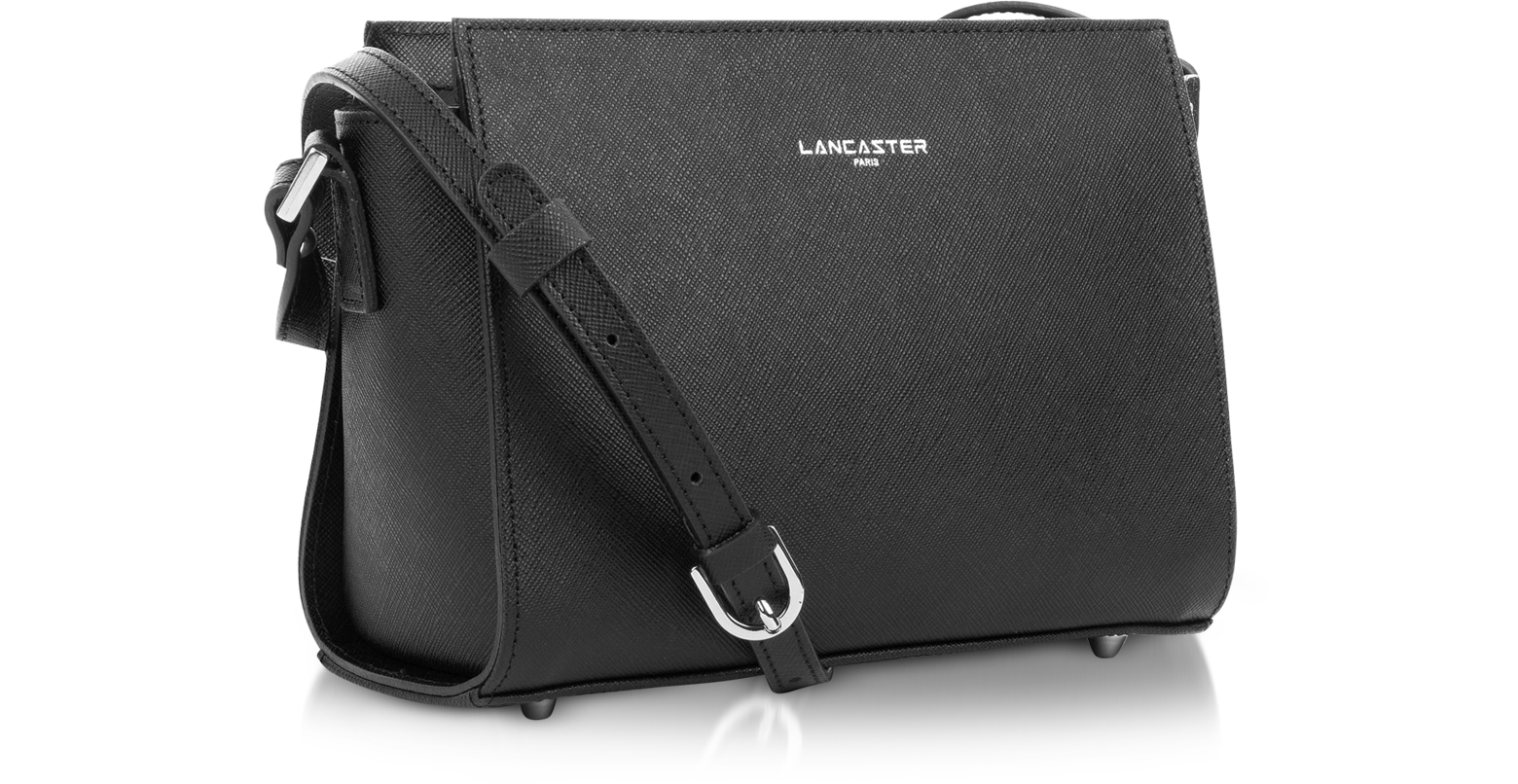 Lancaster Paris Adele Black Saffiano Leather Small Crossbody Bag at FORZIERI
