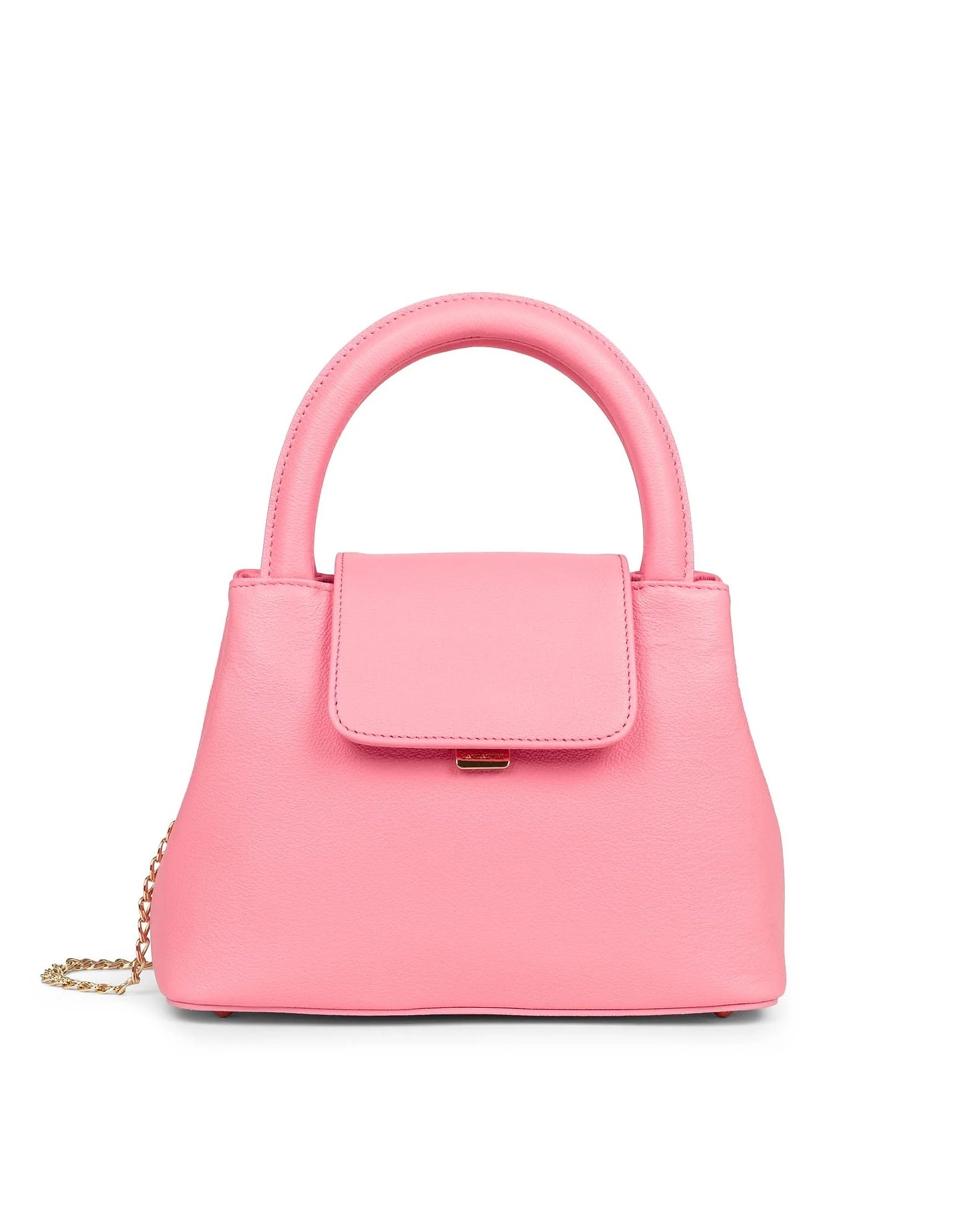 Lancaster Designer Handbags Carla Grainy Leather Handbag In Rose