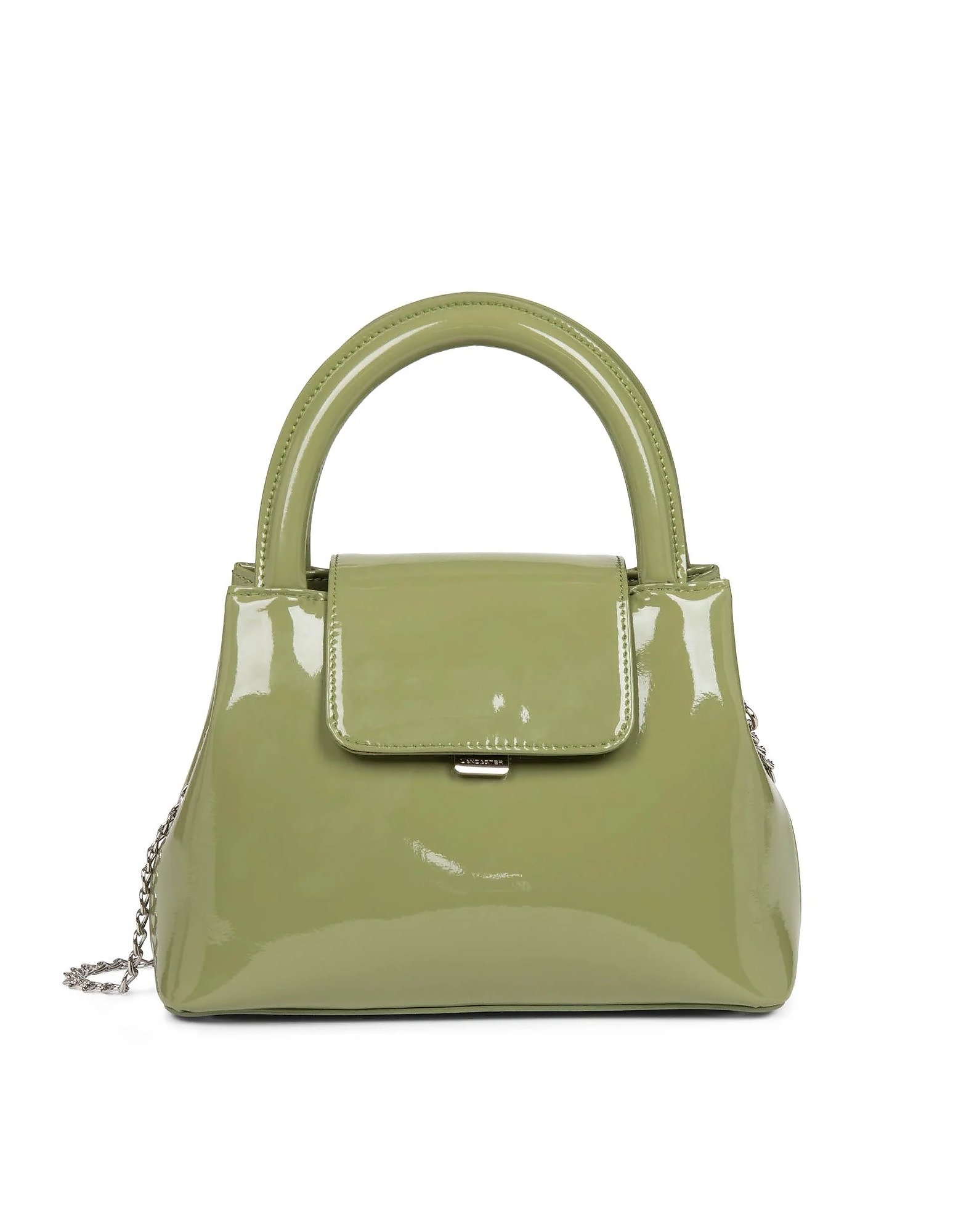 Lancaster Designer Handbags Carla Ginola X  Vernis Top-handle Bag In Vert Jade