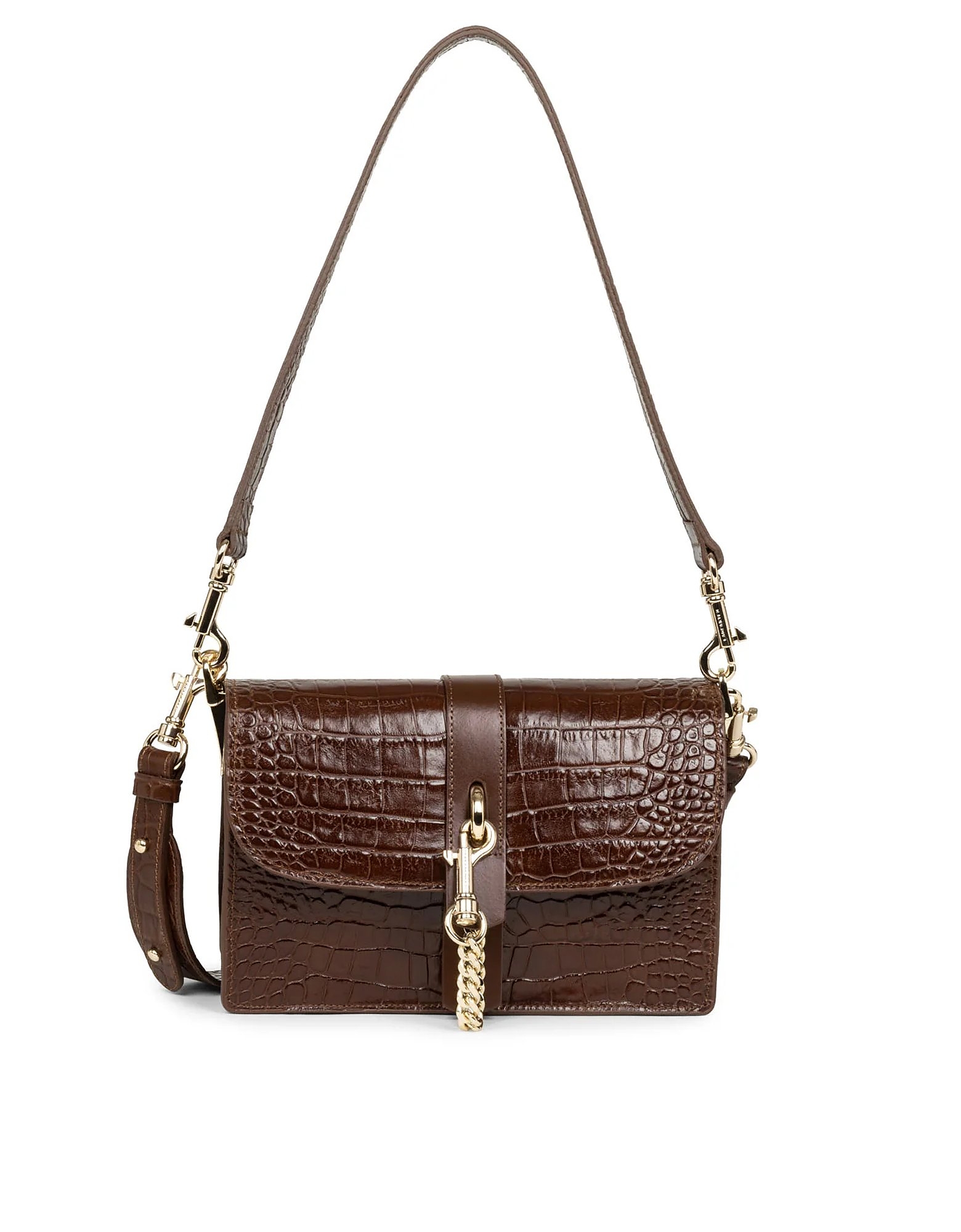 Lancaster Designer Handbags Jody Crossbody Leather Bag In Marron