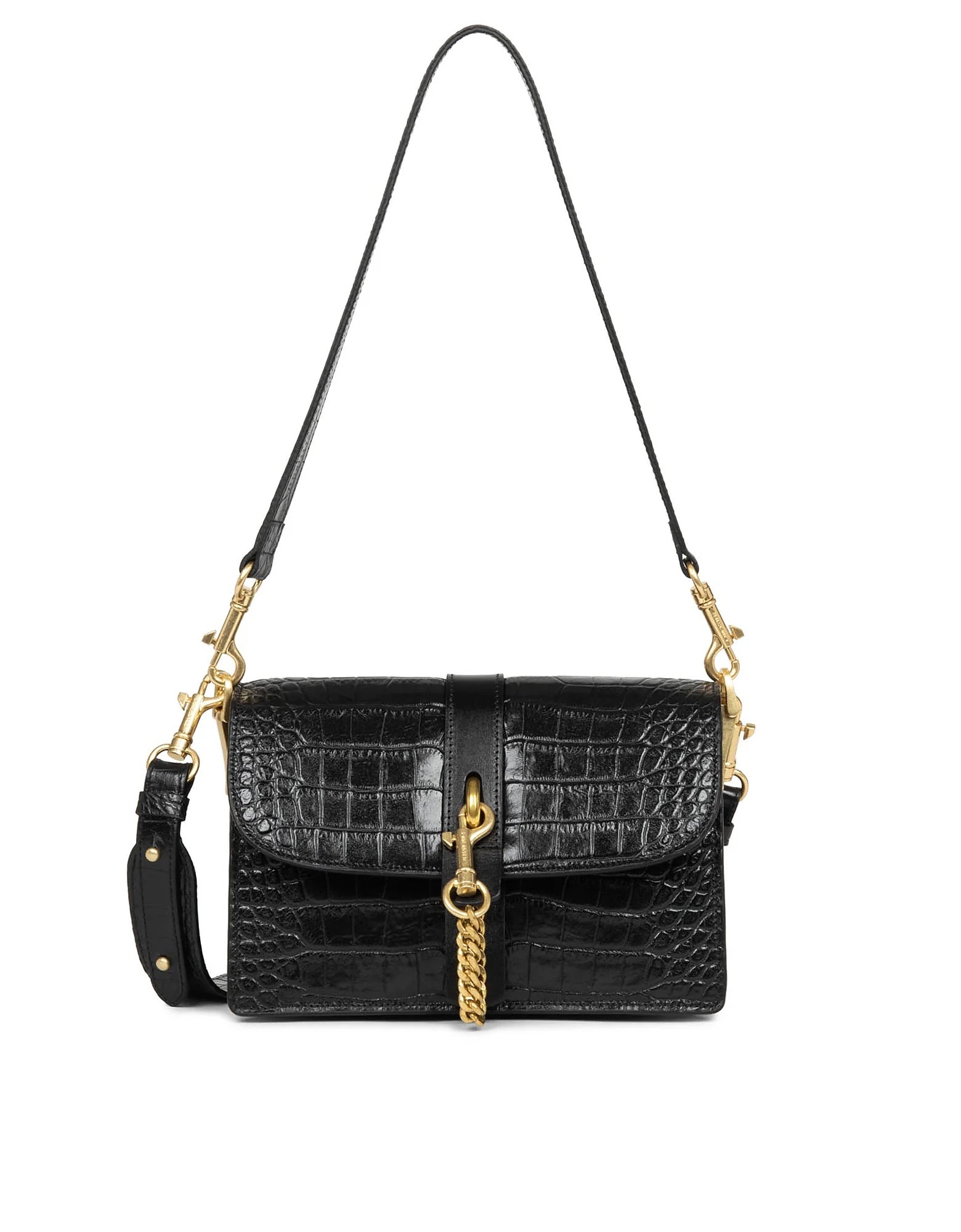 Lancaster Designer Handbags Jody Crossbody Leather Bag In Noir