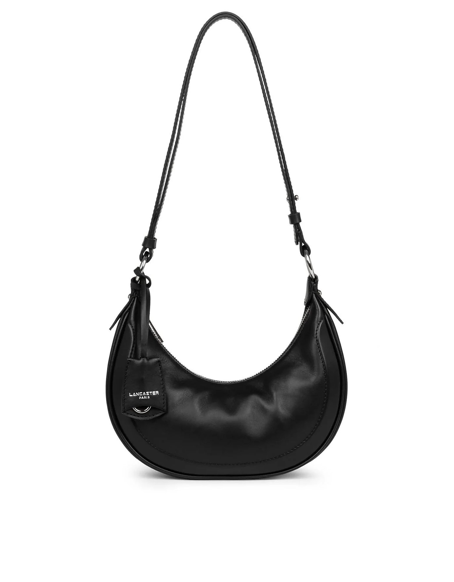 Lancaster Designer Handbags Noholita Day Smooth Leather Hobo Bag In Noir