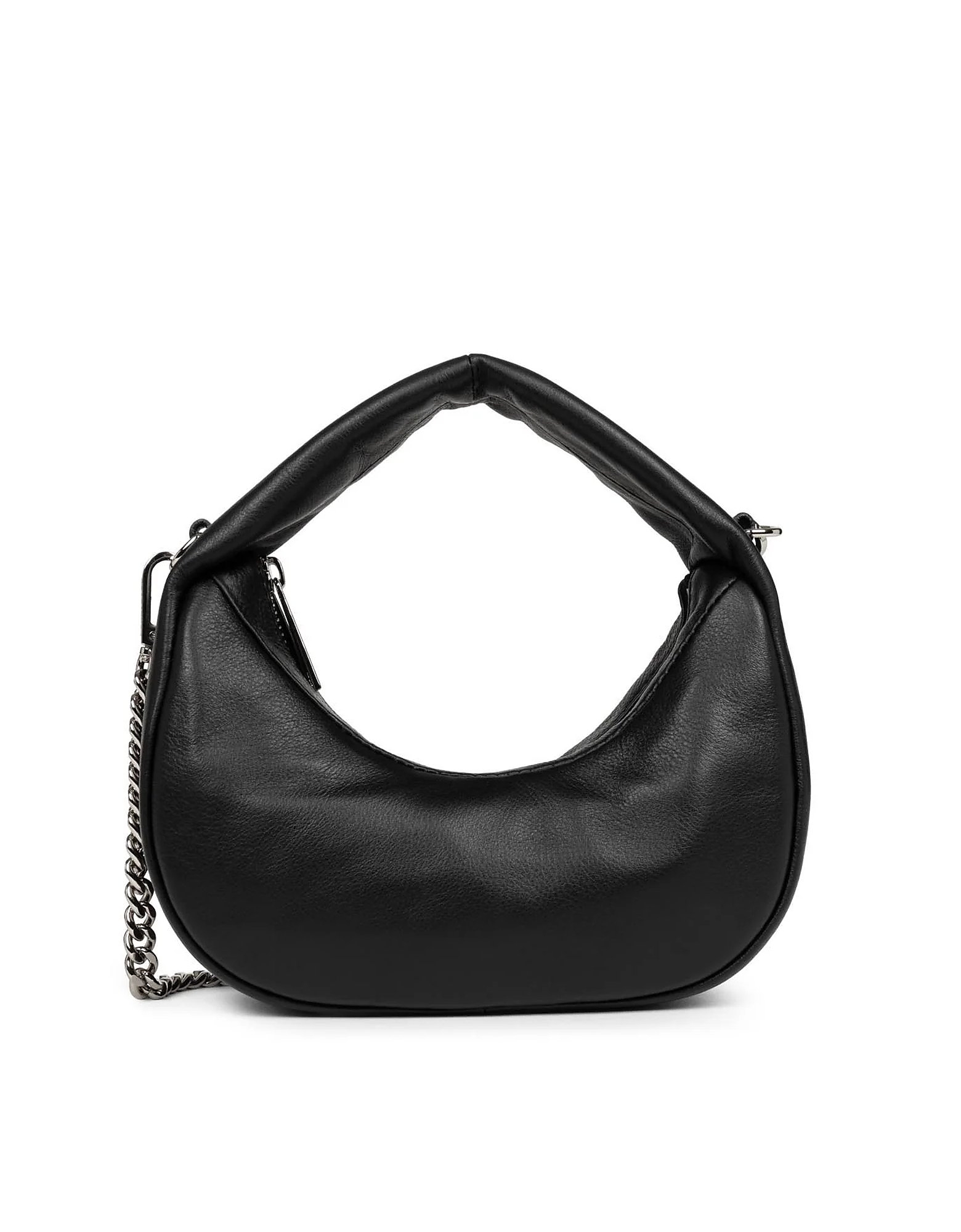 Lancaster Designer Handbags Noholita Night Hobo Leather Bag In Noir