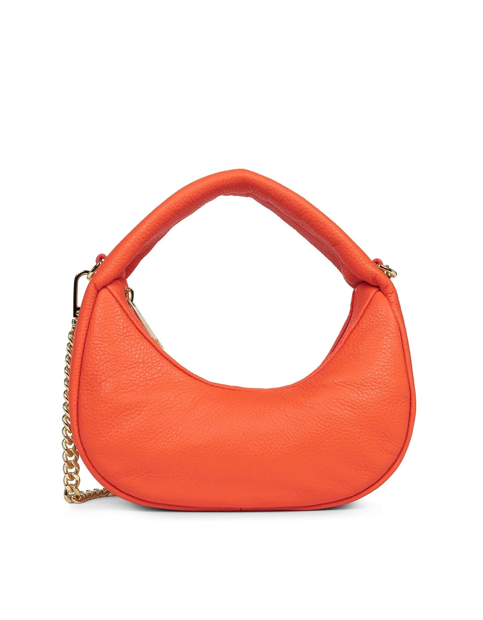 Lancaster Designer Handbags Noholita Night Hobo Leather Bag In Orange