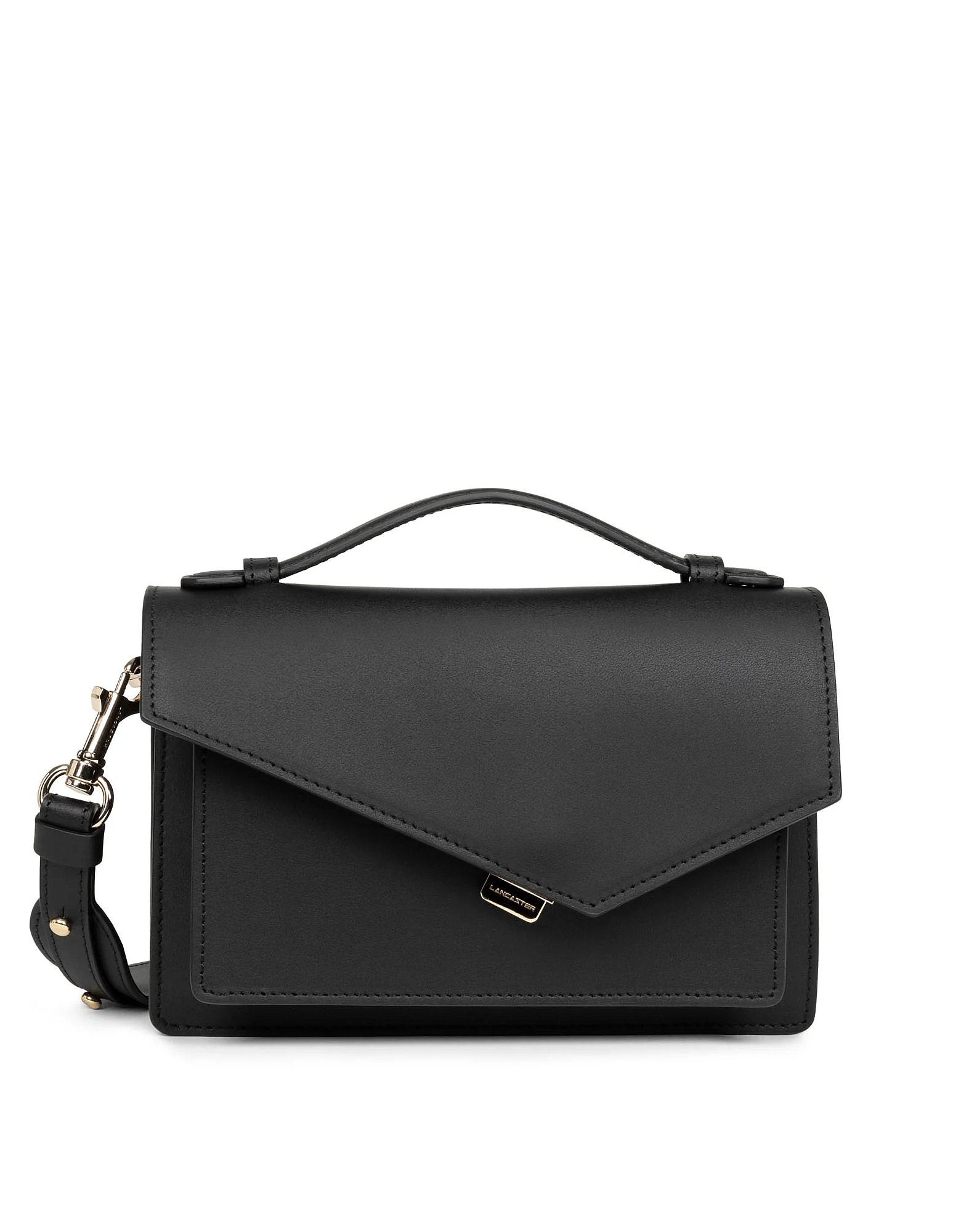 Lancaster Designer Handbags Zoé Leather Crossbody Bag In Noir