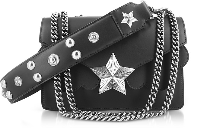 Black Leather Vega Medium Shoulder Bag - Les Jeunes Etoiles