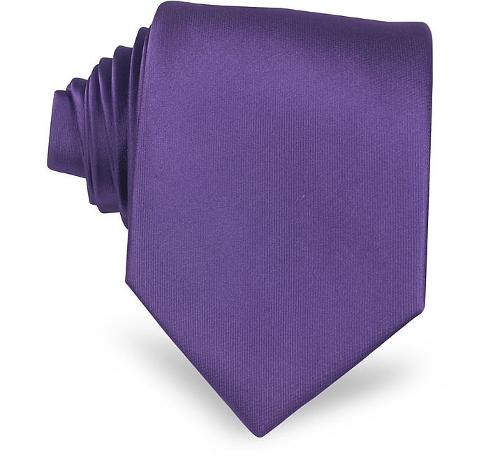 Purple Satin Silk Tie - Laura Biagiotti