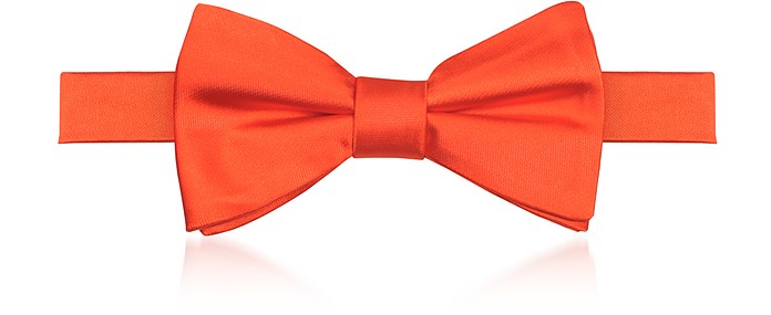 Orange Woven Silk Pre-tied Bow-tie - Laura Biagiotti