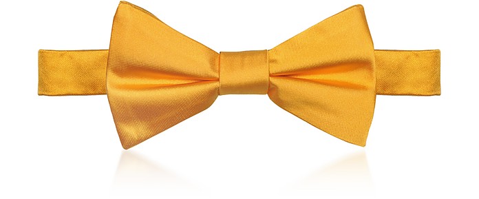 Sun Yellow Woven Silk Pre-tied Bow-tie - Laura Biagiotti