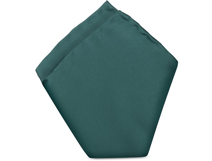 Petrol Green Silk 27 cm Pocket Square - Laura Biagiotti