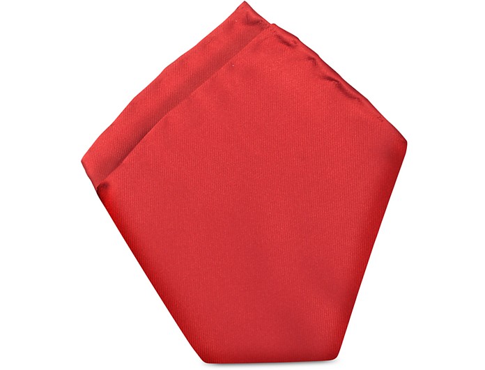 Red Satin Silk 27 cm Pocket Square - Laura Biagiotti