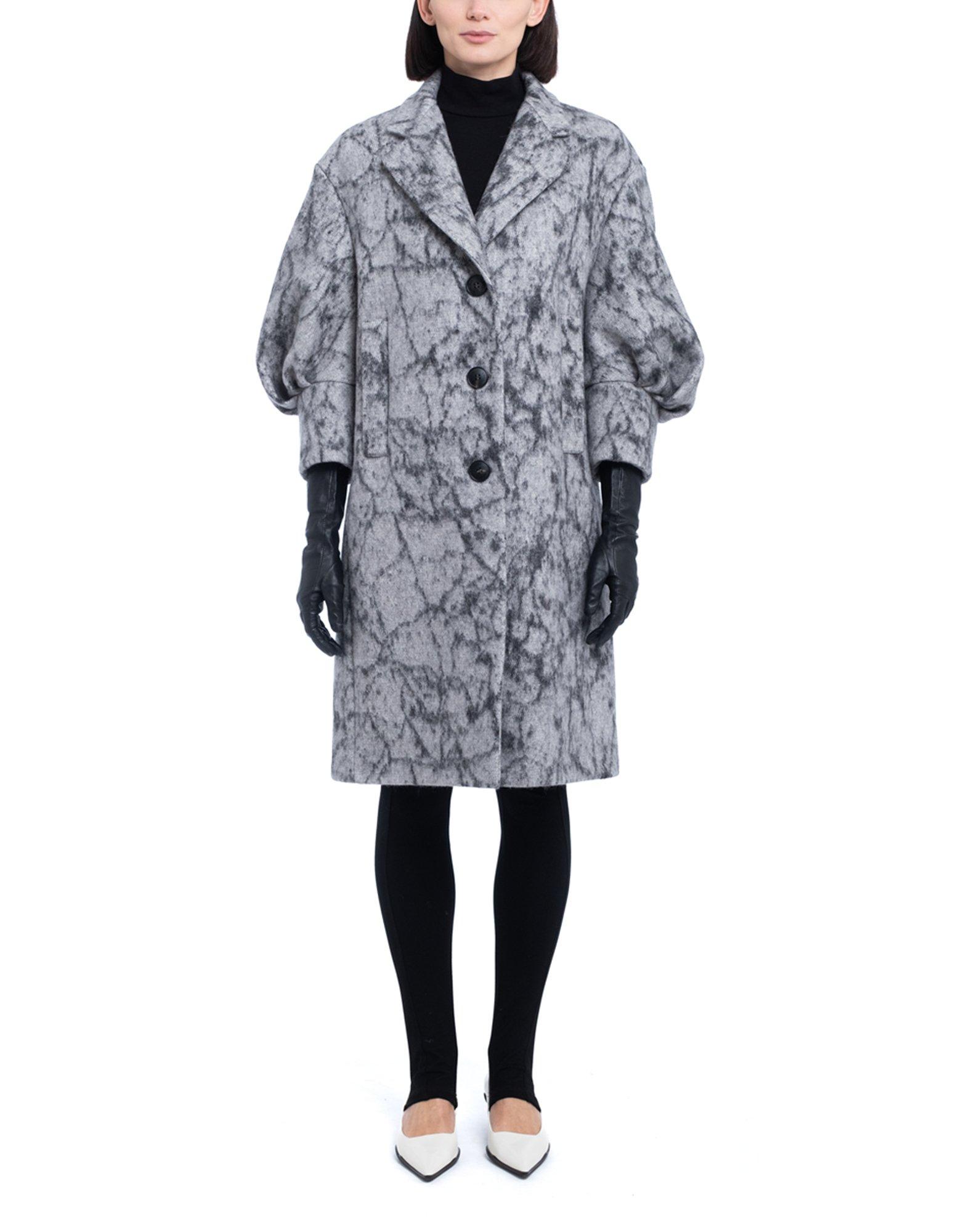 Manuela Conti Marble-effect Print Wool and Cashmere Coat 48 IT at
