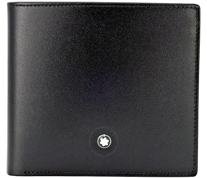 Black Leather Bi-Fold Wallet - Montblanc / u