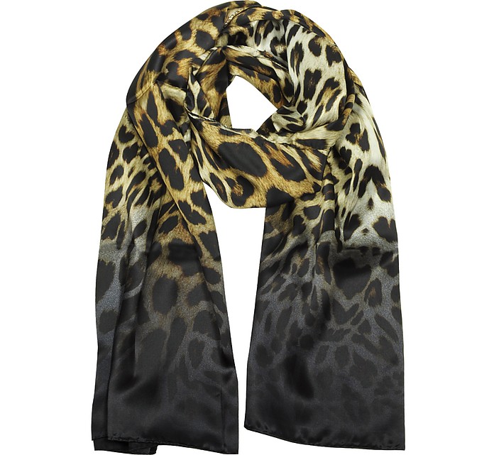 Leopard Print Pure Silk Stole - Marina D'Este