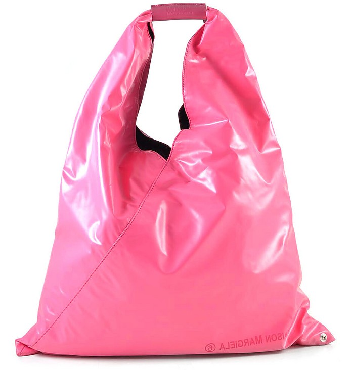 Pink  Shiny Triangle Tote Bag - MM6 Maison Martin Margiela