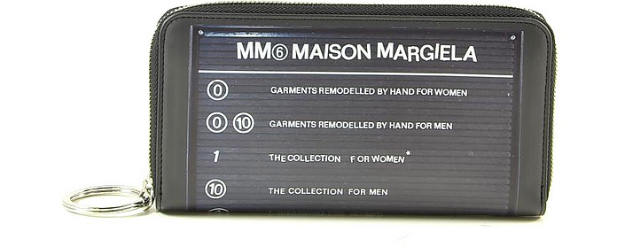 Dark Gray Zip Around Women's Wallet - MM6 Maison Martin Margiela / MM6 ]}^}WF