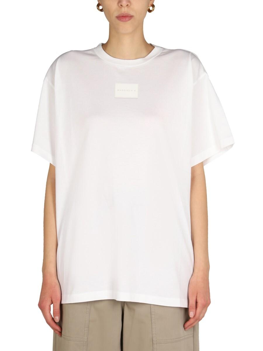 MM6 Maison Martin Margiela T-Shirt With Logo Patch M at FORZIERI