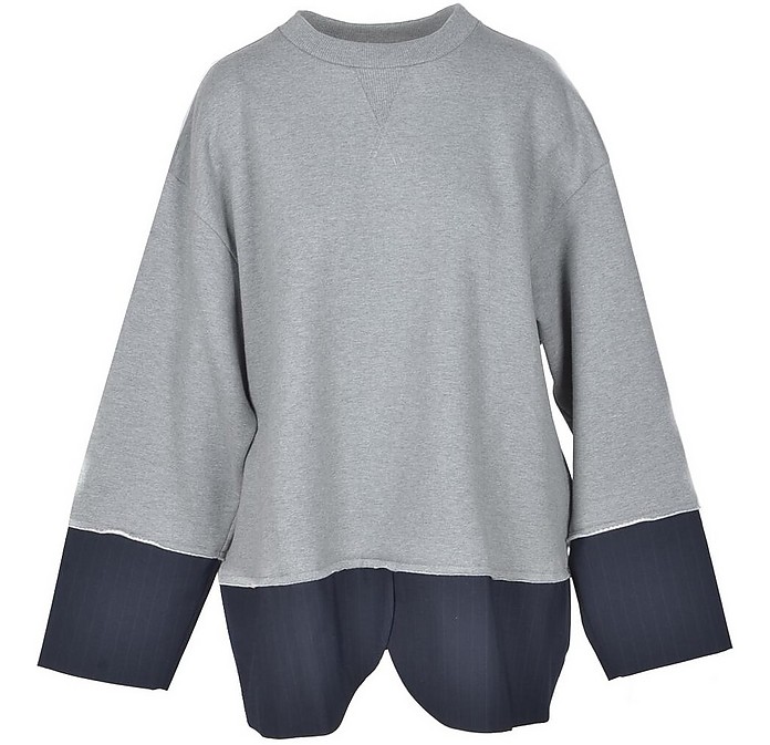 Gray Cotton Women's Sweatshirt - MM6 Maison Martin Margiela