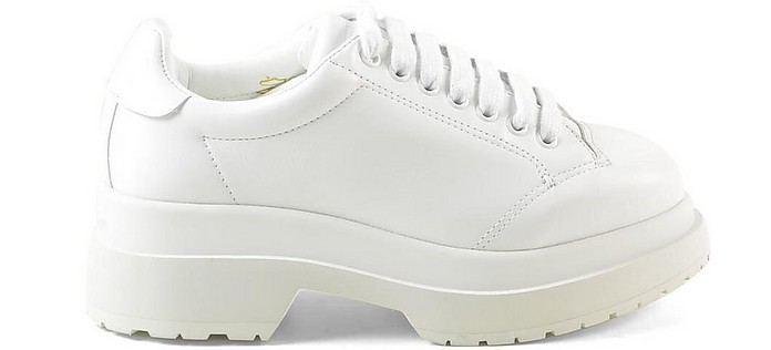 White Leather Chunky Sneakers - MM6 Maison Martin Margiela / MM6 ]}^}WF