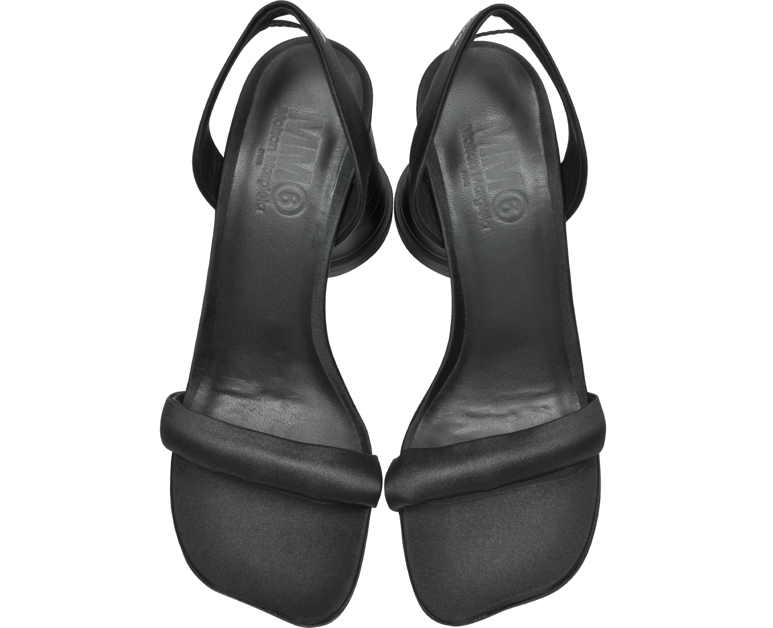 MM6 Maison Martin Margiela Black Satin Sandals w/Plastic Cup Heel 36 IT ...